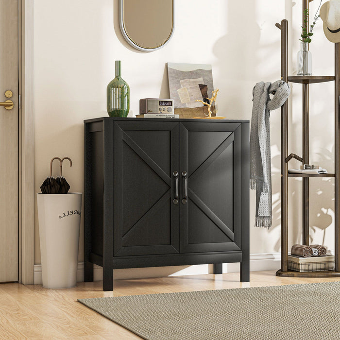 HOMCOM Storage Cabinet, Buffet Sideboard with Adjustable Shelf, Black