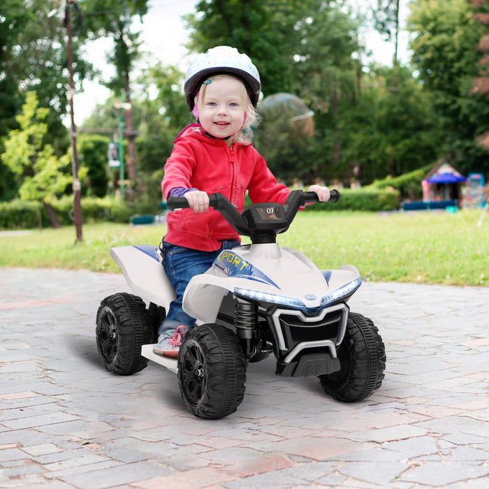 Qaba Kids Atv, 6v Battery Powered Ride-On Electric Vehicle With 1.6mph Max Speed, Headlights, Music,