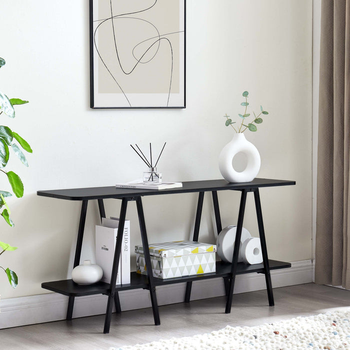 Celine Contemporary Modern 47\" Console Table in Black 