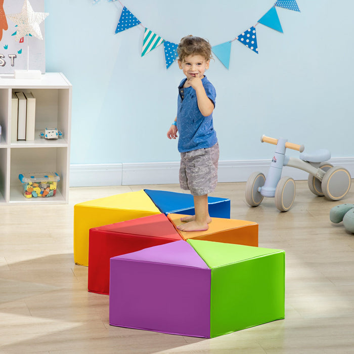 Qaba Baby Foam Play Set, Toddler Foam Blocks, Freely-assembled Soft Play Equipment, Kids Crawl And C