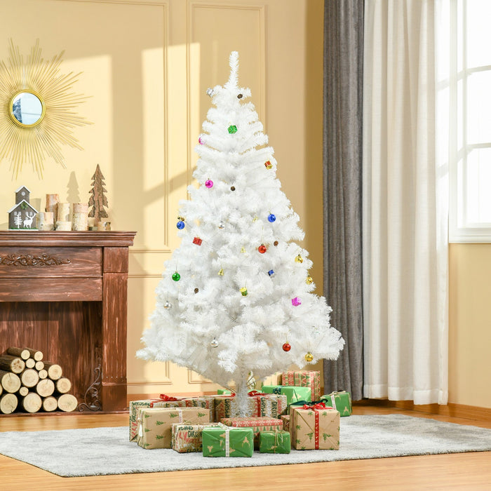 Homcom 6ft Artificial Christmas Tree With Ornament And 930 Branch Tips
