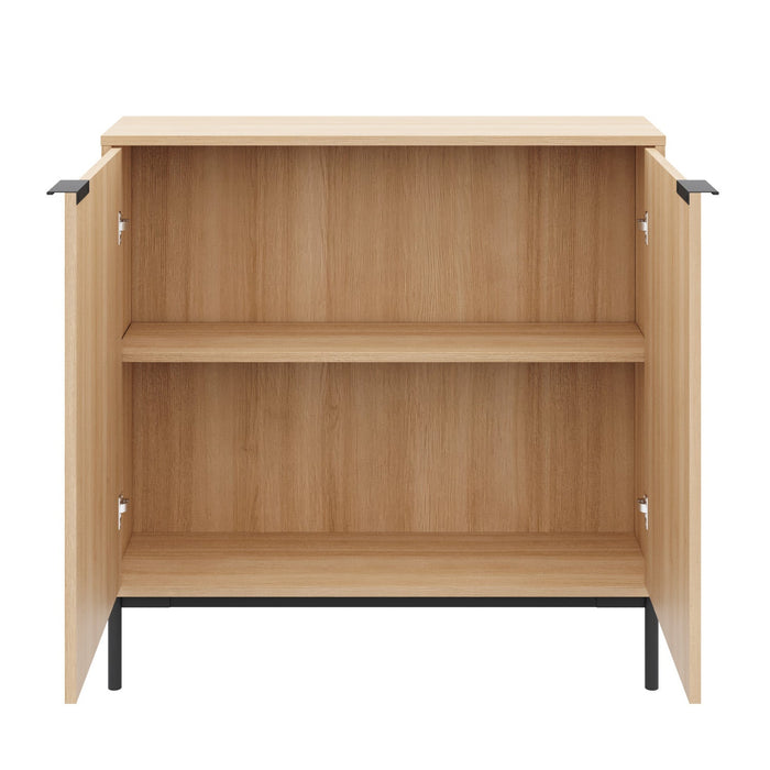 Nordika Slim 2-Door Storage Console Accent Cabinet - Natural Blonde Oak 