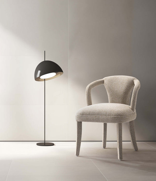 Palmer Mid-Century Modern Upholstered Tweed Armchair in Gold Dust Dining Chair 