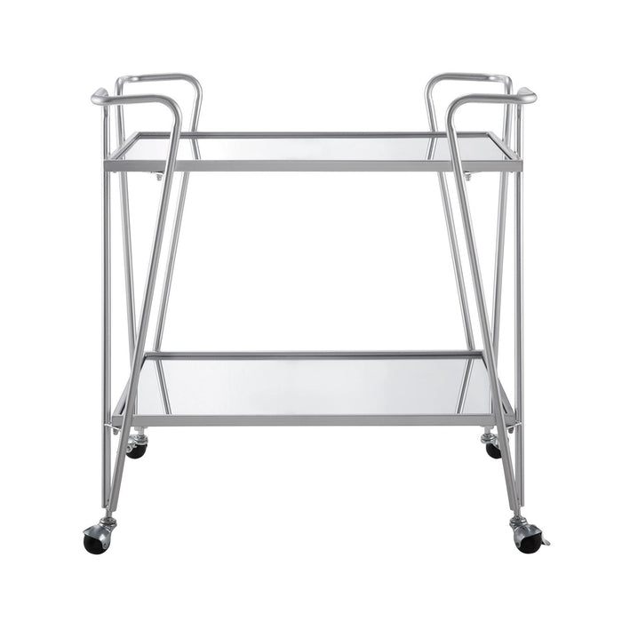 Silver Mid-Century Bar Cart