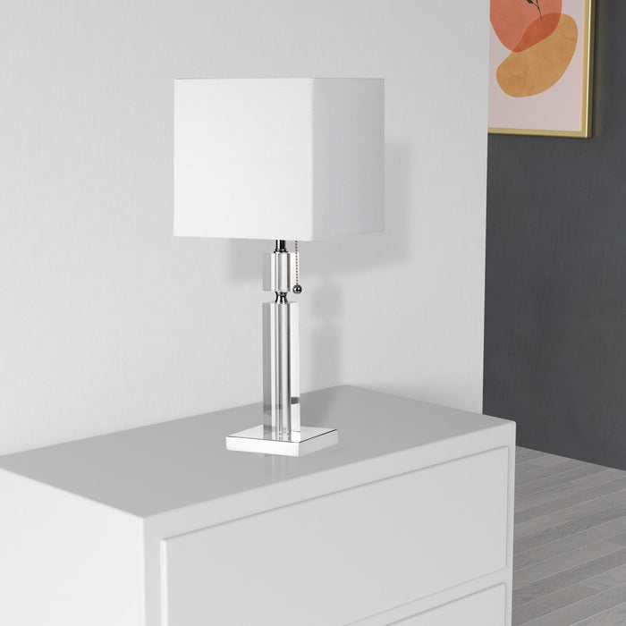 Dainolite Fernanda 1 Light Table Lamp Polished Chrome White Shade