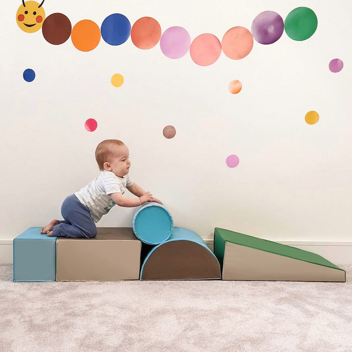 Soozier 5 Piece Climb And Crawl Activity Play Set Soft Foam Toddler Stairs And Ramp Climber Gym Toy 