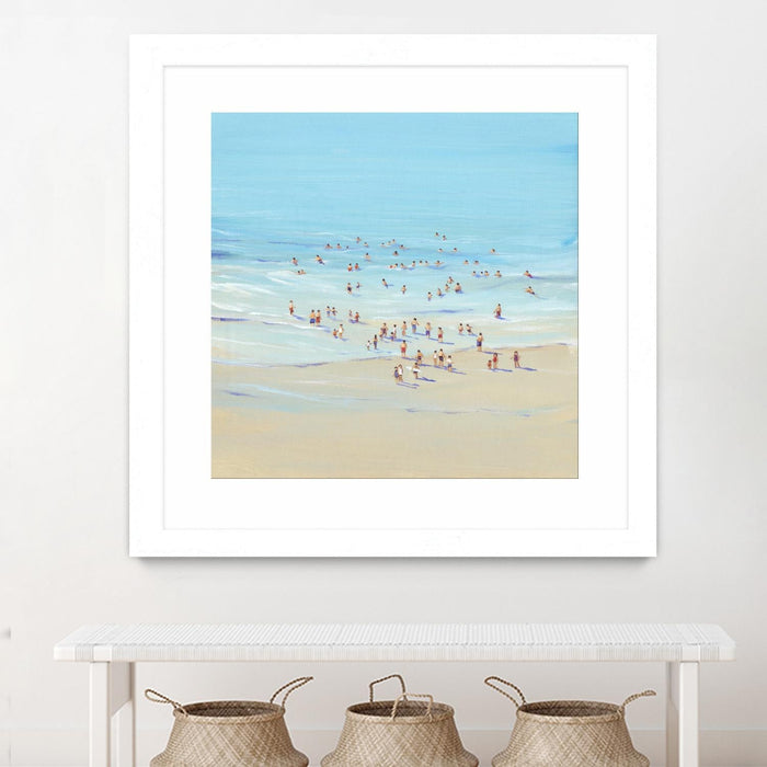 \"Beach Day I\" Matted and Framed White 30x30 Wall Art