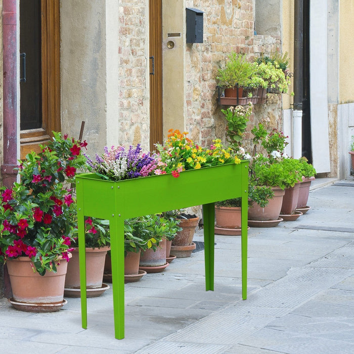 Outsunny 39\" X 12\" X 34\" Raised Garden Bed Raised Garden Flower Bed Plant Kit Vegetable Herb Box Wit