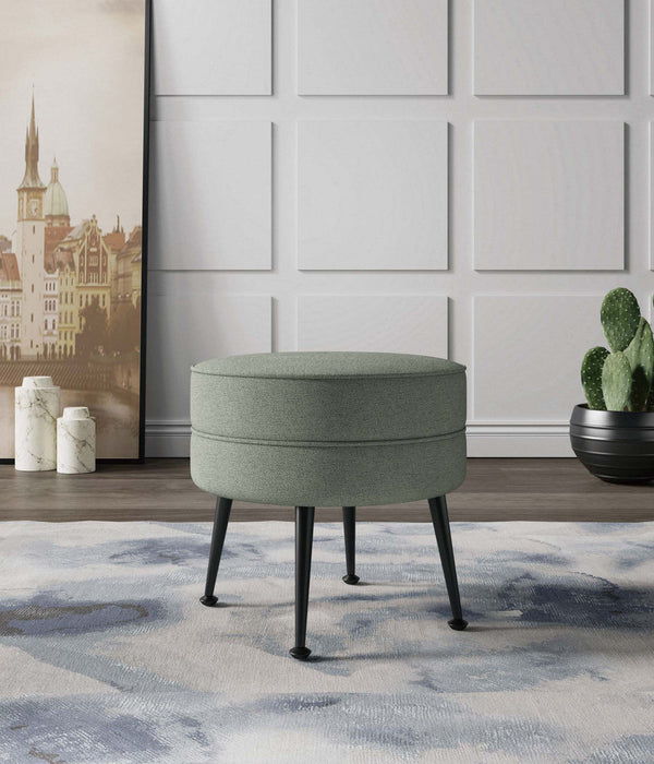 Bailey Mid-Century Modern Upholstered Accent Ottoman in Sage Green 