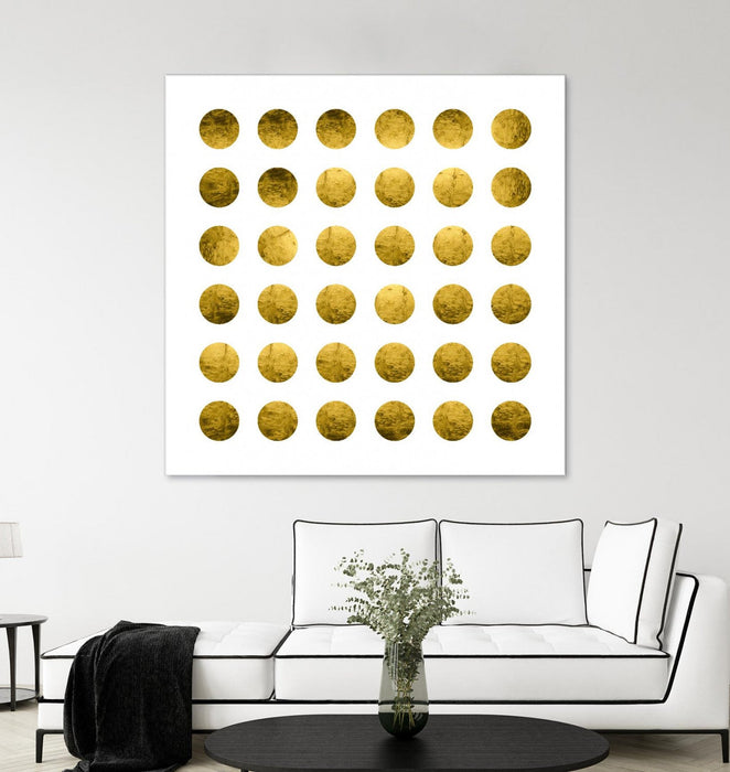 \"Golden Spots White\" Giant Art 54x54 Wall Art