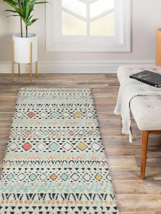 Kaia Contemporary 2'3\" x Runner Rug in Multi Indoor Area Rug 