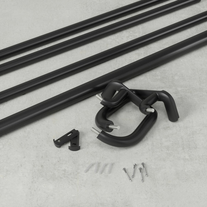 Umbra Twilight Matte Black Expandable Double Blackout 3/4\" Curtain Rod - 66\"-144\" 