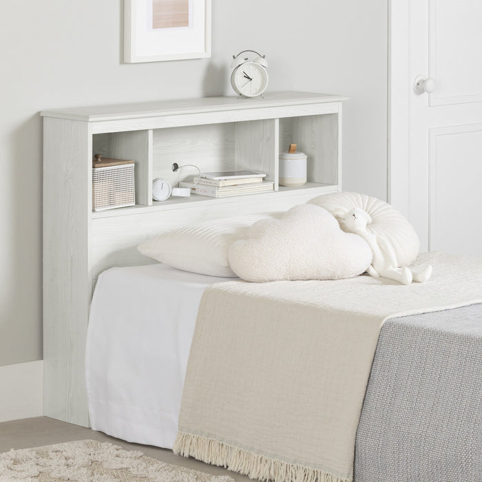 Summer Twin Breeze Bookcase Headboard with Storage - White Pine