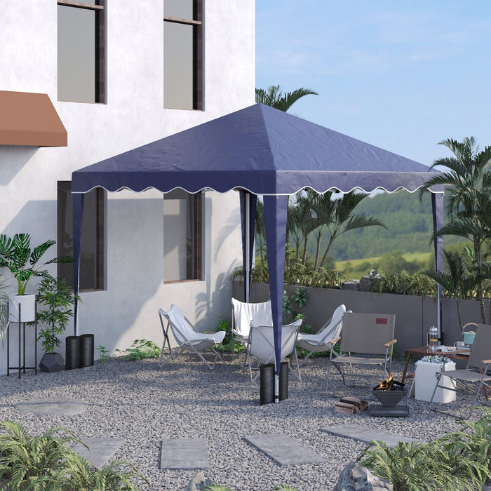 Outsunny 10' X 10' Pop Up Canopy Tent With Carry Bag Blue