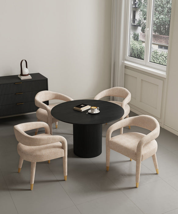 Aspen and Hathaway Modern Industry Chic 5-Piece Dining Set in Silver Lining and Black 