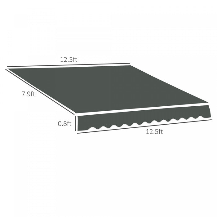 Outsunny 13' X 8' Retractable Awning Fabric Replacement Outdoor Sunshade Canopy Awning Cover, Uv Pro