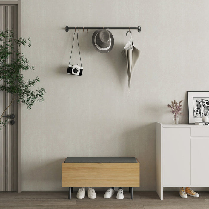 Paloma Modern Accent Storage Bench in Light Oak Armoire 