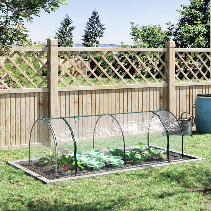 Outsunny 99\" X 39\" X 32\" Mini Greenhouse Transparent Portable Hot House For Plants With Zippered Doo