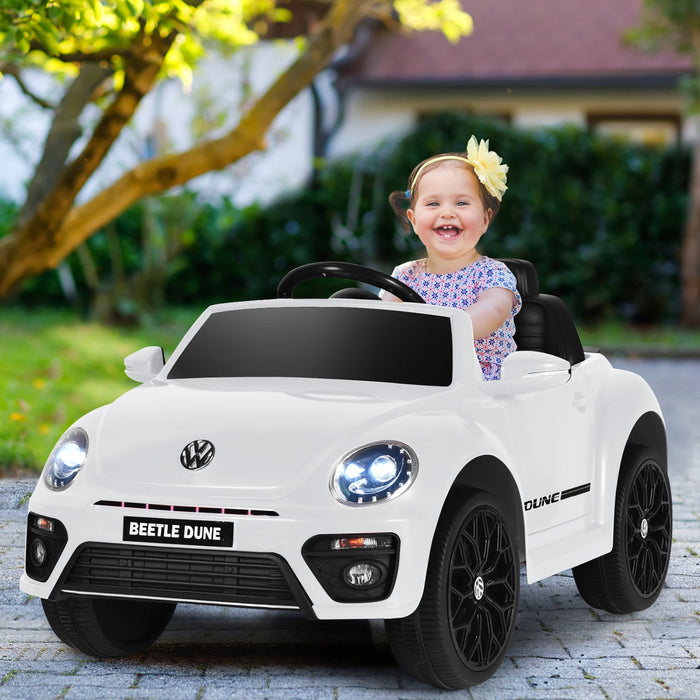 Costway 12v Kids Ride On Car Licensed Volkswagen Beetle W/ Remote Control & Music White