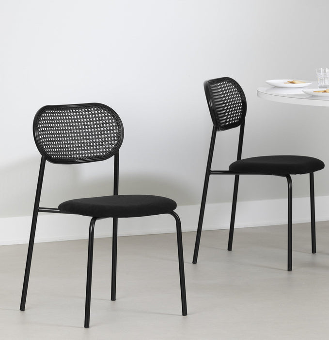 Hype Black Rattan Dining Chair - Set of 2 Black