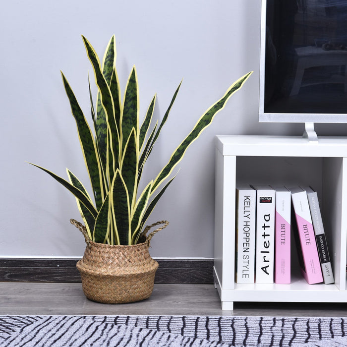 Outsunny 30" Artificial Snake Plant, Artificial Tree with 21 Leaves in Pot