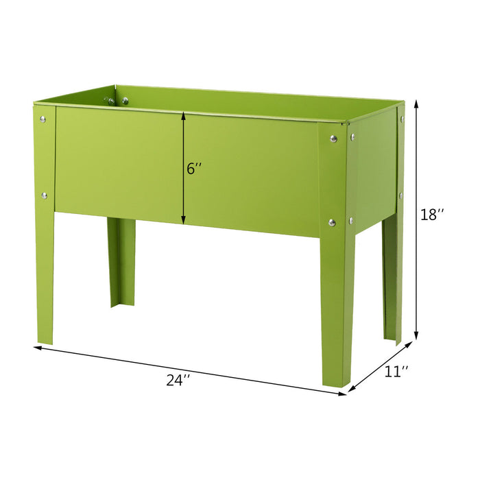 Costway 24" X11" Outdoor Elevated Garden Plant Stand Raised Tall Flower Bed Box
