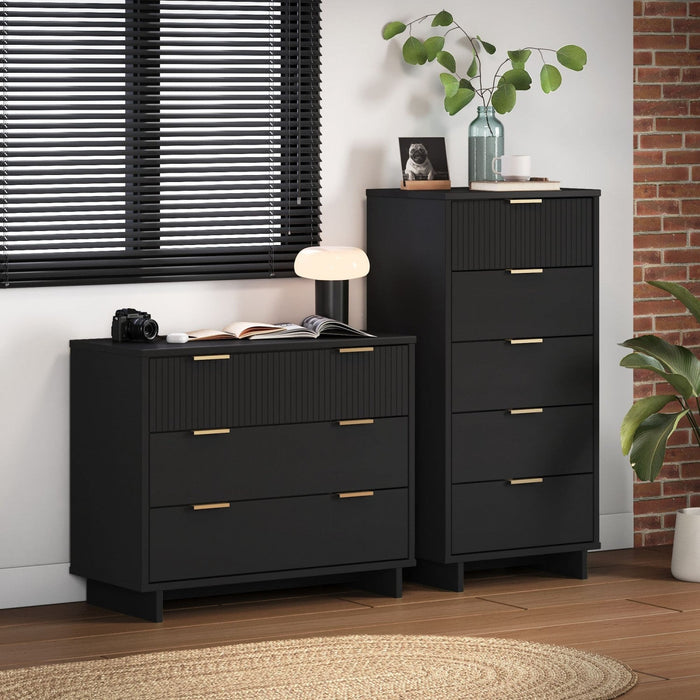 Granville Modern 2-Piece Dresser Set in Black 