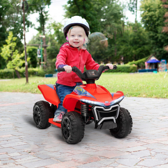 Qaba Kids Atv, 6v Battery Powered Ride-On Electric Vehicle With 1.6mph Max Speed, Headlights, Music,