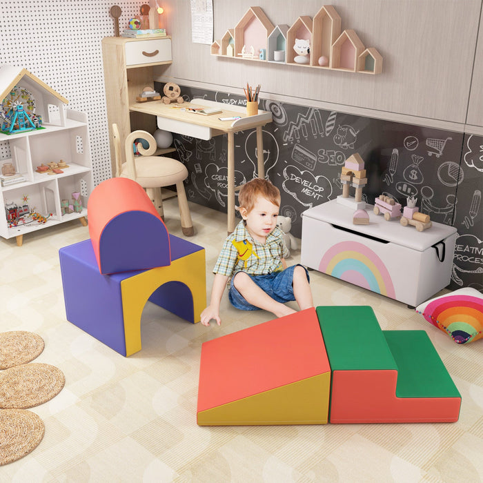 Qaba Foam Climbing Blocks For Toddlers, Kids Modular Play Set For Baby Children, Soft Play Equipment