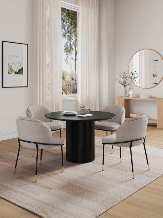 Flor and Hathaway Modern Industry Chic 5-Piece Dining Set in Wheat and Black 
