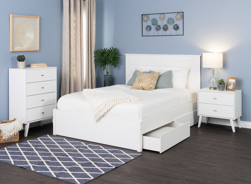 Milo Tall 4-Drawer Chest - White