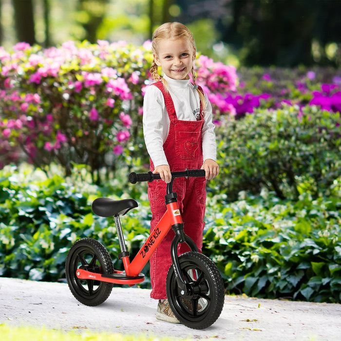 Qaba 12\" Kids Balance Bike No Pedal Bicycle Adjustable Seat And Handlebar Training Toddler Bike 3 - 