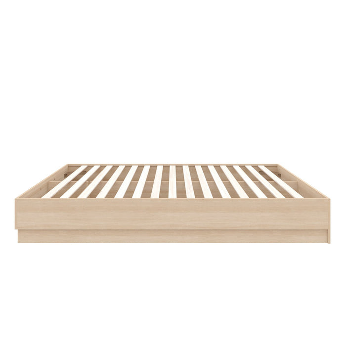 Nordika Milano Platform Queen Bed - Natural Blonde Oak