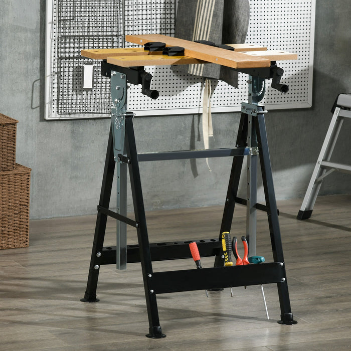 Homcom Work Bench With Adjustable Height And Angle