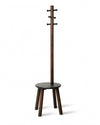 Umbra Modern Wood Pillar Stool and Coat Rack - Black and Walnut