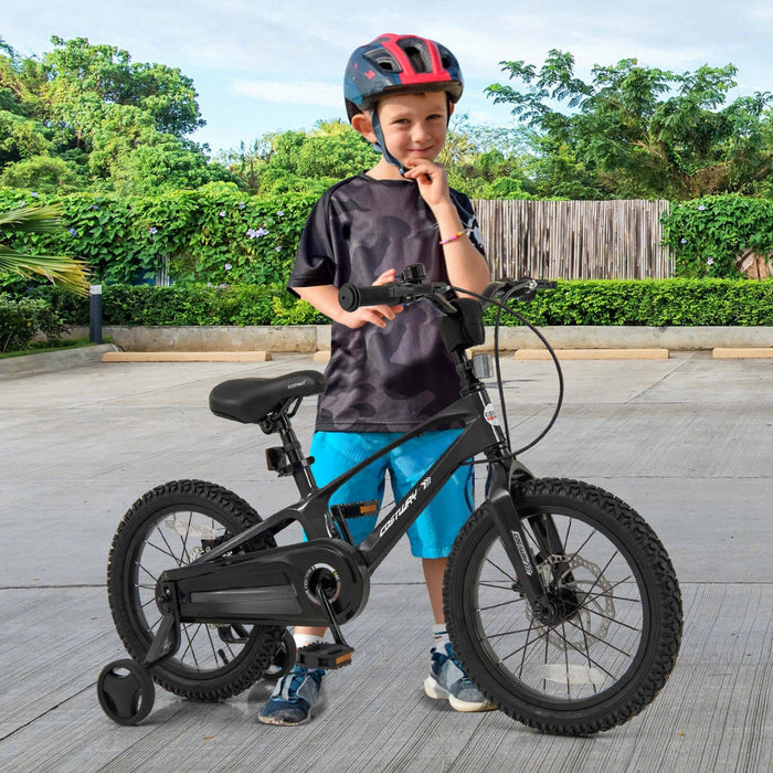 Costway 16" Kid's Bike With Adjustable Handlebar & Saddle Dual Disc Brakes Black