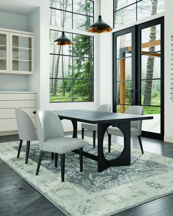 Hillman Modern Wood Upholstered Dining Chair in Light Gray - Set of 4 