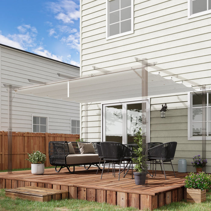 Outsunny Retractable Replacement Pergola Canopy For 10' X 13' Pergola, Pergola Cover Replacement, Cr