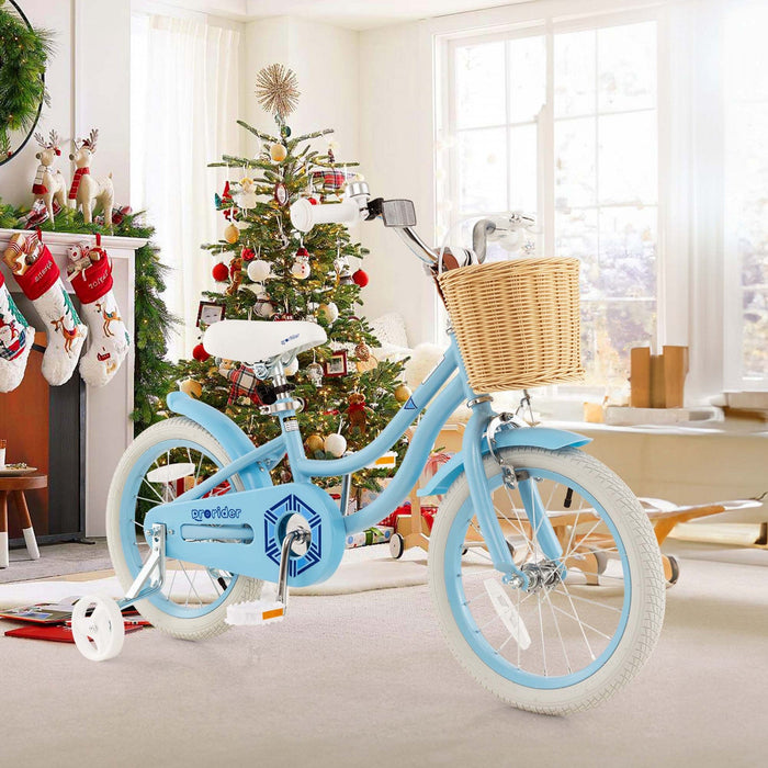 Prorider 16" Kid's Bike With Training Wheels Adjustable Handlebar Seat Handbrake Blue