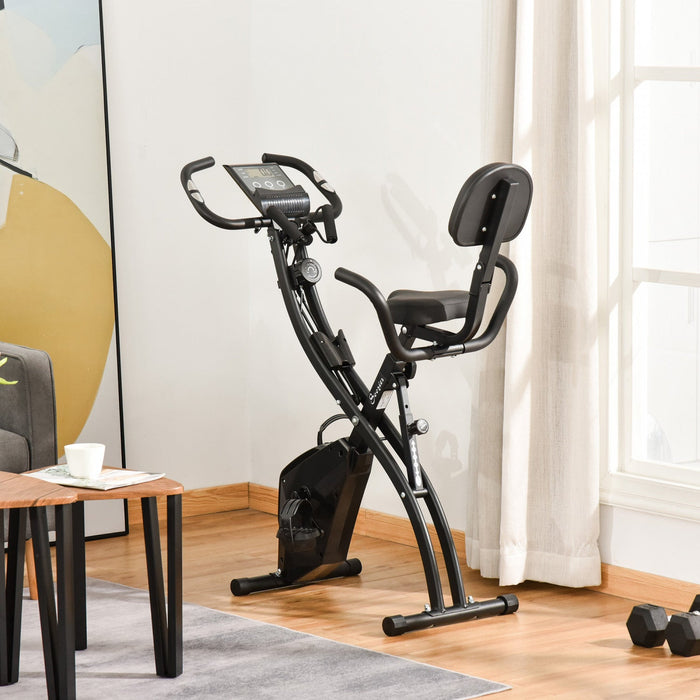 Soozier 2 In 1 Upright Exercise Bike Stationary Foldable Magnetic Recumbent Cycling With Arm Resista