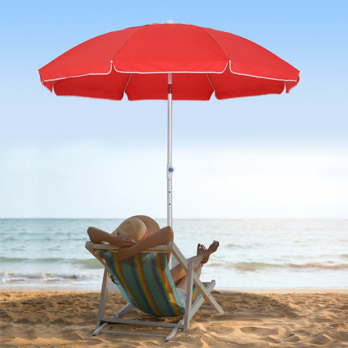 Outsunny 6.4' Beach Umbrella With Carry Bag