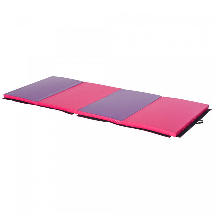 Soozier 4'x10'x2'' Folding Gymnastics Tumbling Mat, Exercise Mat With Carrying Handles For Yoga, Mma