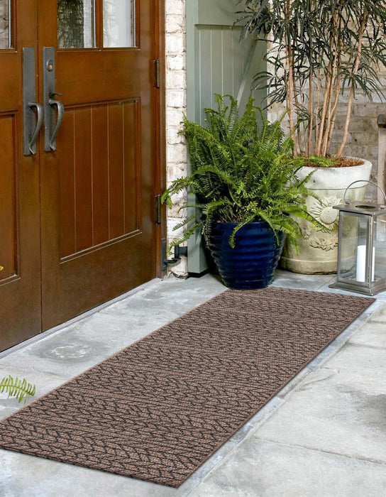 Linden Contemporary 2'0\" x 10'0\" Runner Rug in Brown Indoor Area Rug 
