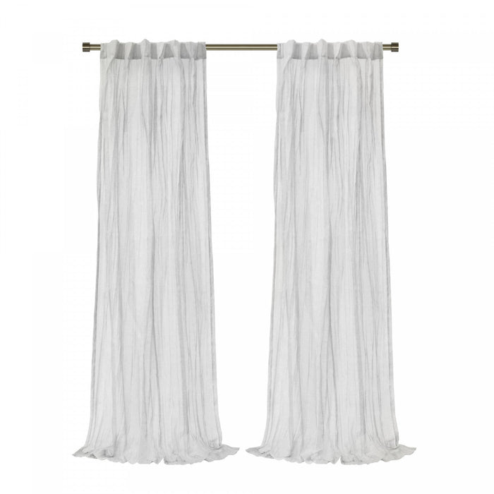 Habitat Paloma Apricot Sheer Dual Header Curtain Panel - 52 x 84