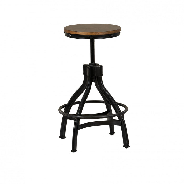 Hawkford Brown Adjustable Height Backless Barstool - Set of 2