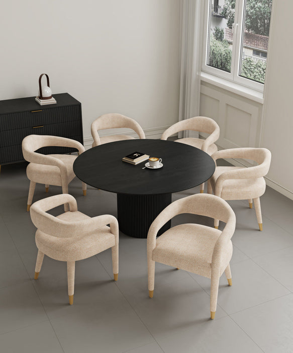 Aspen and Hathaway Modern Industry Chic 7-Piece Dining Set in Silver Lining and Black 