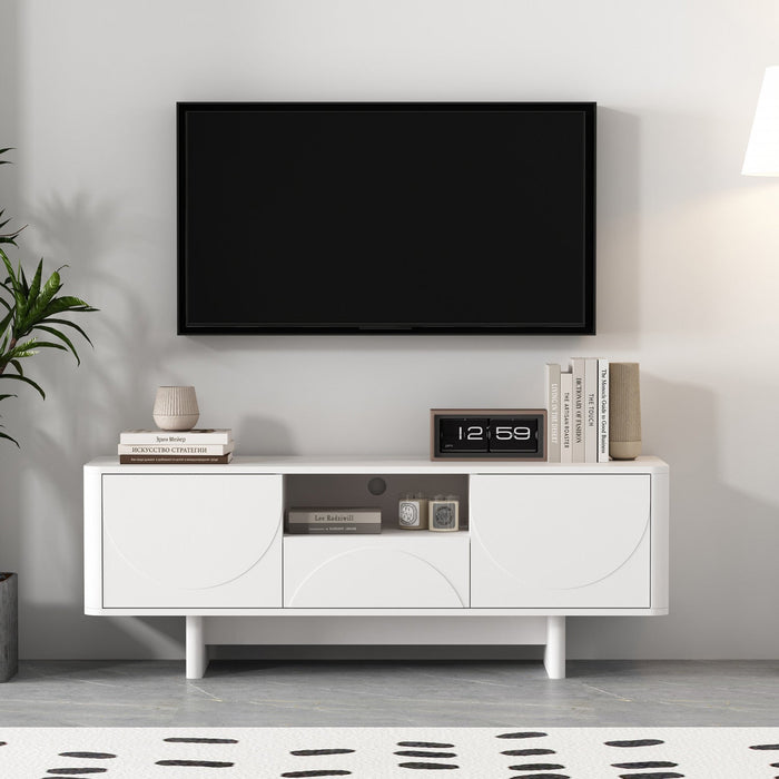 Ella Modern 59\" TV Stand in White 