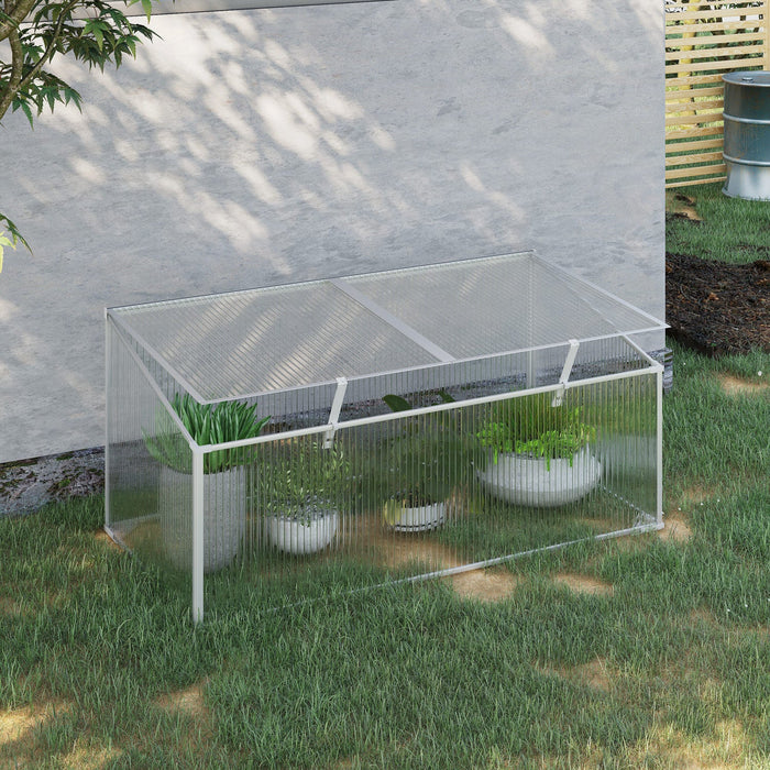 Outsunny 39''x23.5''x17.25'' Outdoor & Indoor Greenhouse For Plants Larger Room With Adjustable Suns