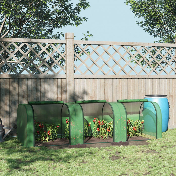 Outsunny 9.7' X 3.3' X 2.5' Pe Mini Tunnel Greenhouse Garden Green Grow Shed Portable Plant Flower W