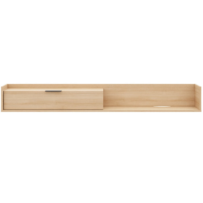Nordika Slim 72\" Wall-Mounted TV Stand with Storage Cabinet - Natural Blonde Oak 
